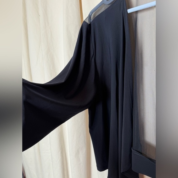 R&M Richards Women's Sz XL Elegant Sheer Back Black Cardigan Poly/Spandex - Picture 4 of 6